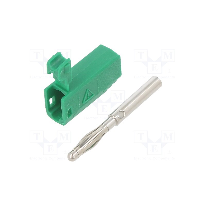 1 pcs x STu00c4UBLI - 22.2617-25 - Plug, 2mm banana, 10A, 30VAC, 60VDC, green, nickel plated, 0.5mm2