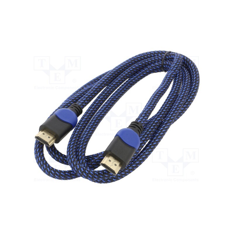 1 pcs x SAVIO - SAVGCL-02 - Cable, HDMI 2.0, HDMI plug,both sides, textile, Len: 1.8m, 30AWG