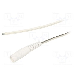 1 pcs x WEST POL - S21-TT-T050-300WH - Cable, 2x0.5mm2, wires,DC 5,5/2,1 socket, straight, white, 3m
