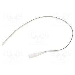1 pcs x WEST POL - S21-TT-T050-050WH - Cable, 2x0.5mm2, wires,DC 5,5/2,1 socket, straight, white, 0.5m