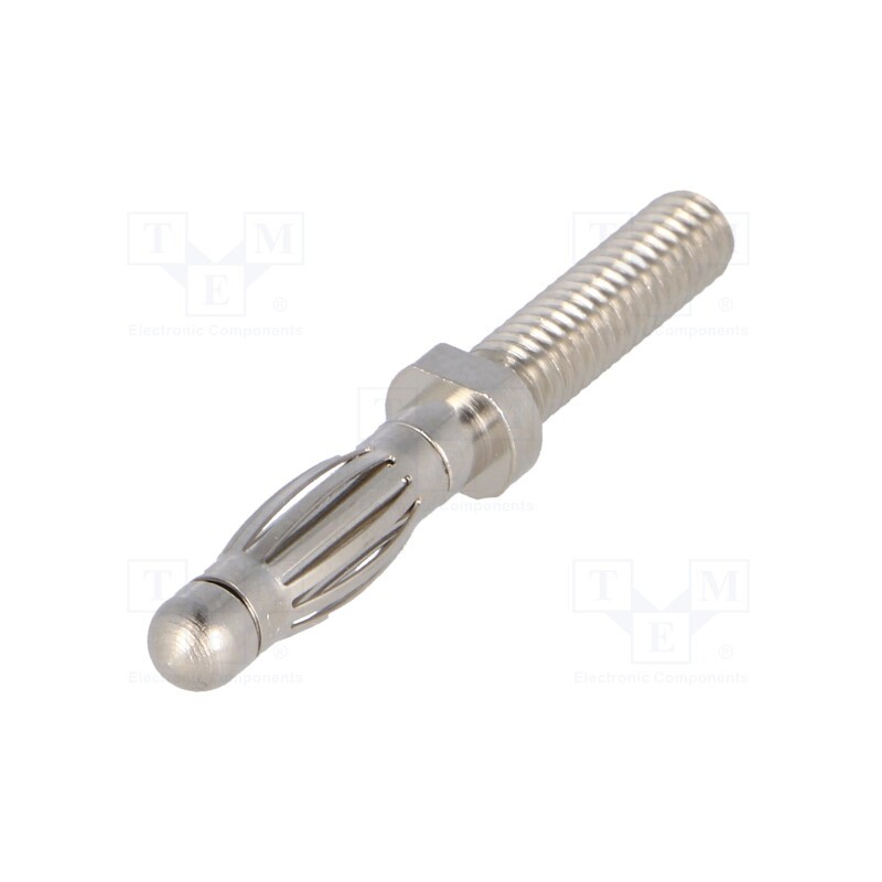 5 pcs x SCHu00dcTZINGER - FK 1211 NI - Plug, 4mm banana, 32A, 33VAC, 70VDC, 35mm, nickel plated, Thread: M4