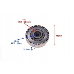 Complete clutch for the 139fmb ATV 110cc engine