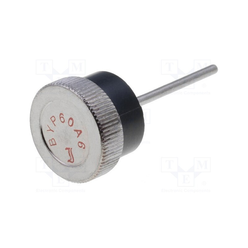 1 pcs x DIOTEC SEMICONDUCTOR - BYP60A6 - Diode: rectifying, 600V, 60A, 190A, Ø12,75x4,2mm, anode on wire