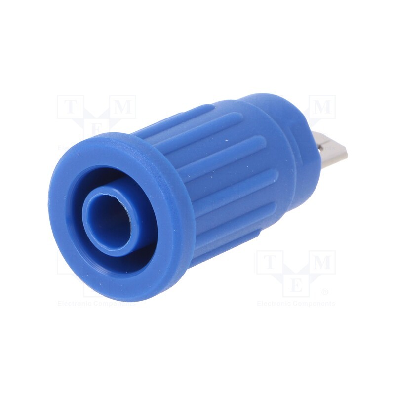 1 pcs x SCHu00dcTZINGER - SEPB 7089 NI / BL - Socket, 4mm banana, 24A, 1kV, blue, on panel,push-in, 33mm, 5mΩ
