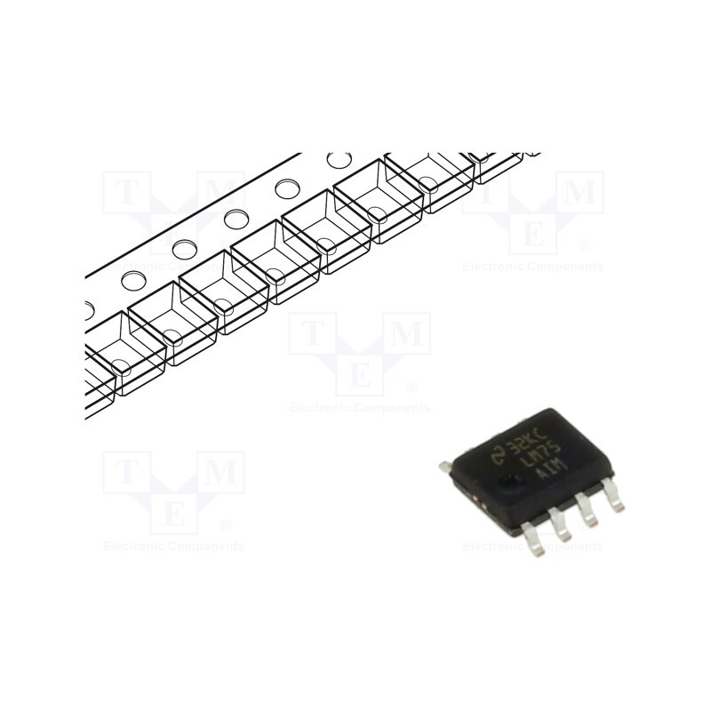 1 pcs x TEXAS INSTRUMENTS - LM75AIMX/NOPB - IC: temperature converter, -55÷125°C, 2.7÷5.5V, SO8, SMD