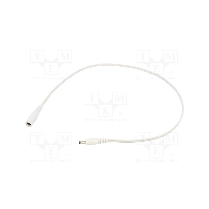 1 pcs x WEST POL - P13-C21-T050-050WH - Cable, 2x0.5mm2, DC 3,5/1,3 plug,DC 5,5/2,1 socket, straight
