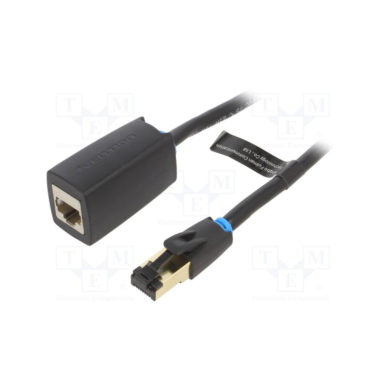 1 pcs x VENTION - IKHBI - Extender RJ45, F/FTP, Cat 8, OFC, PVC, black, 3m, Cores: 8