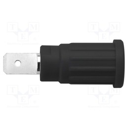 1 pcs x SCHu00dcTZINGER - SEPB 7090 NI / SW - Socket, 4mm banana, 24A, 1kV, black, on panel,push-in, 34mm, 5mΩ