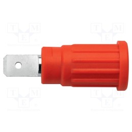 1 pcs x SCHu00dcTZINGER - SEPB 7090 NI / RT - Socket, 4mm banana, 24A, 1kV, red, on panel,push-in, 34mm, -25÷80°C