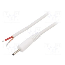 1 pcs x WEST POL - P07-TT-C100-150WH - Cable, 1x1mm2, wires,DC 2,35/0,7 plug, straight, white, 1.5m