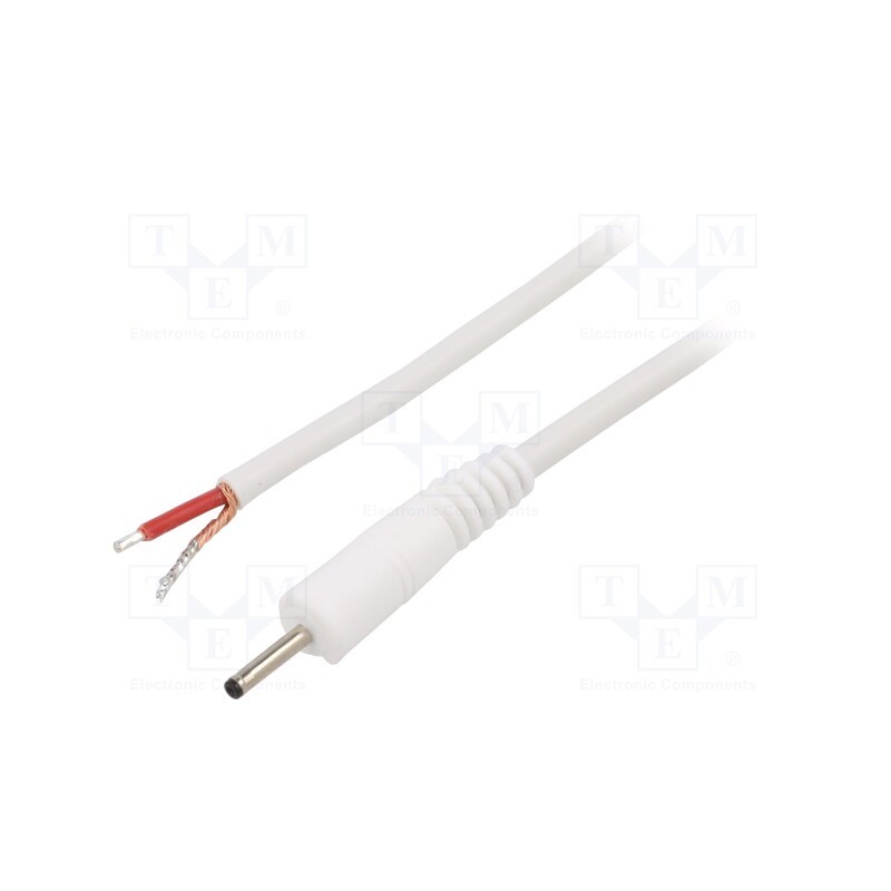 1 pcs x WEST POL - P07-TT-C100-150WH - Cable, 1x1mm2, wires,DC 2,35/0,7 plug, straight, white, 1.5m