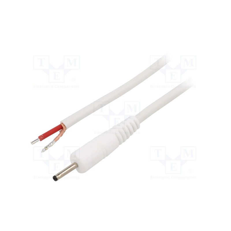1 pcs x WEST POL - P07-TT-C100-050WH - Cable, 1x1mm2, wires,DC 2,35/0,7 plug, straight, white, 0.5m