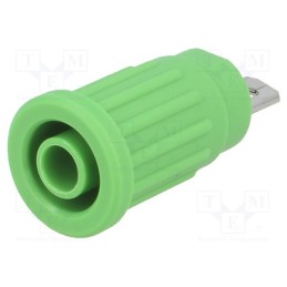1 pcs x SCHu00dcTZINGER - SEPB 7089 NI / GN - Socket, 4mm banana, 24A, 1kV, green, on panel,push-in, 33mm, 5mΩ