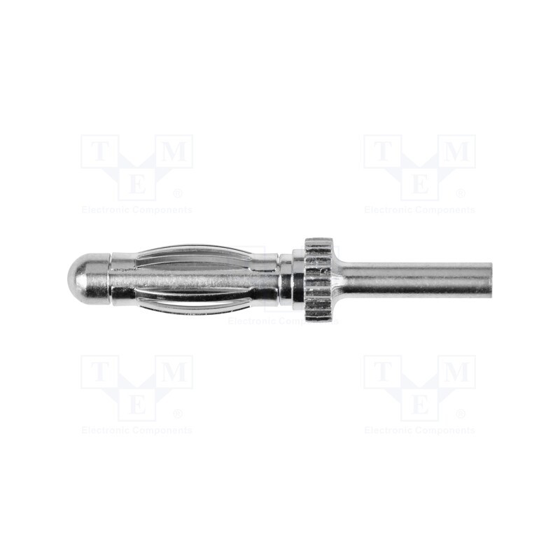 1 pcs x SCHu00dcTZINGER - FK 1296 CNI - Plug, 4mm banana, 10A, 33VAC, 70VDC, 31mm, nickel plated, 1mm2