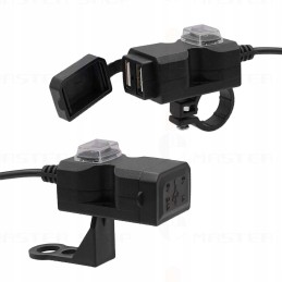 USB charger for handlebars, power supply 3 1a motorcycle