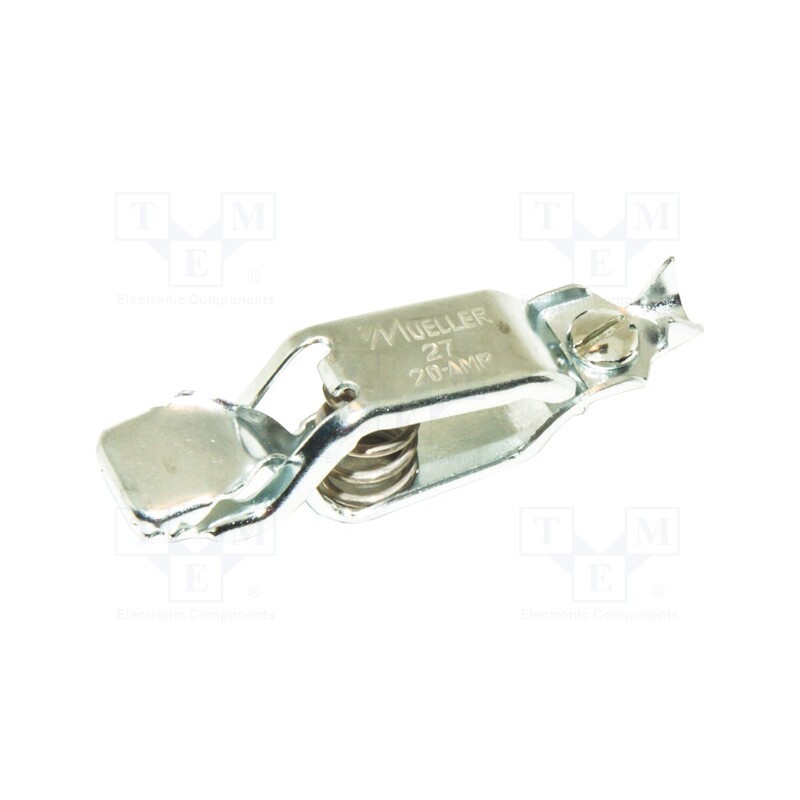 1 pcs x MUELLER ELECTRIC - BU-27 - Crocodile clip, 20A, Grip capac: max.15mm, Overall len: 62mm