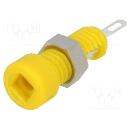 1 pcs x HIRSCHMANN T&M - MBI 1 GE - Socket, 2mm banana, 6A, Overall len: 21mm, yellow, on panel,screw