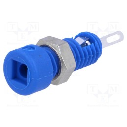 1 pcs x HIRSCHMANN T&M - MBI 1 BL - Socket, 2mm banana, 6A, Overall len: 21mm, blue, on panel,screw