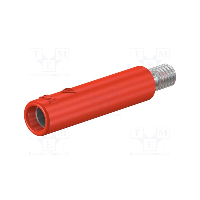1 pcs x STu00c4UBLI - 23.1033-22 - Socket, 4mm banana, 32A, red, nickel plated, screw, insulated