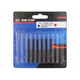 1 pcs x KING TONY - 715008T - Screwdriver bit, Torx®, TX08, Overall len: 50mm