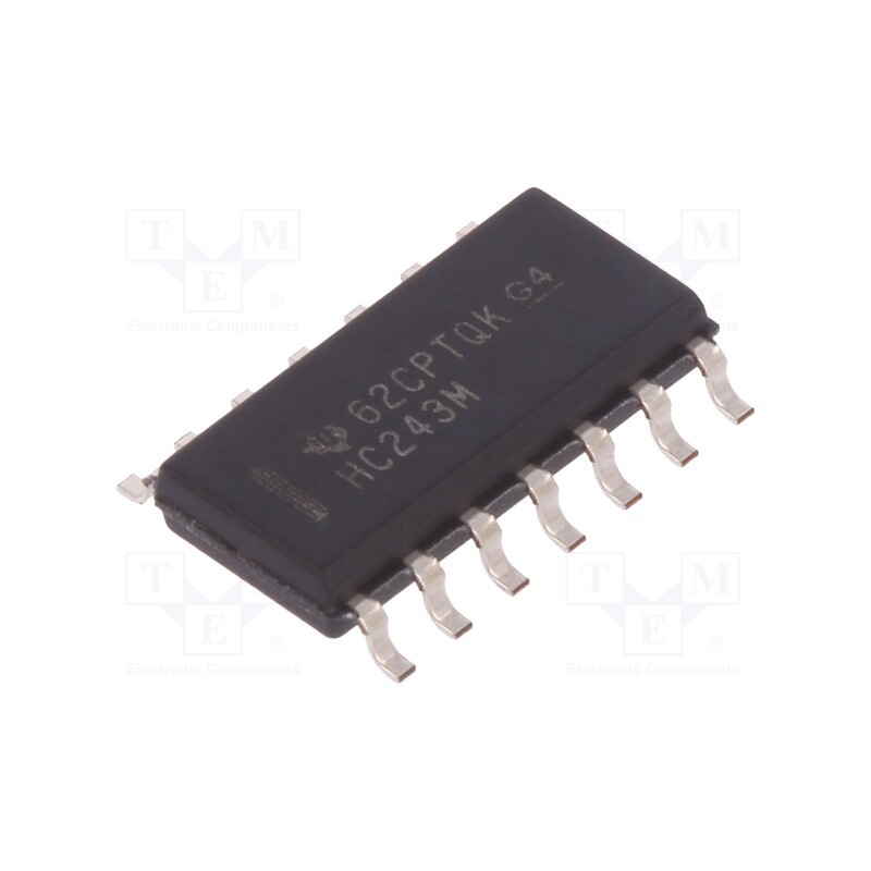 1 pcs x TEXAS INSTRUMENTS - CD74HC243M - IC: digital, bus transceiver, Ch: 4, SMD, SO14, 2÷6VDC, OUT: 3-state