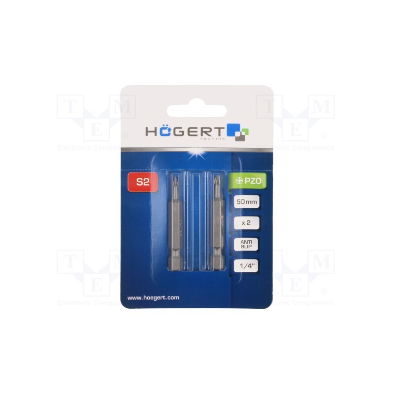 1 pcg x Hu00d6GERT TECHNIK - HT1S324 - Screwdriver bit, Pozidriv®, PZ0, Overall len: 50mm, 2pcs.