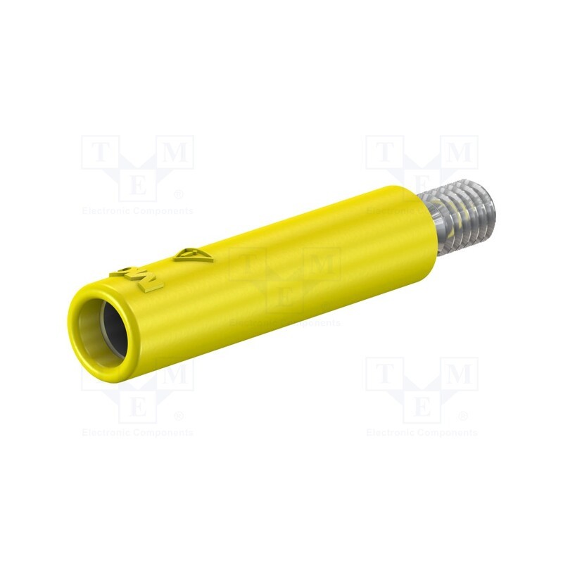 1 pcs x STu00c4UBLI - 23.1033-24 - Socket, 4mm banana, 32A, yellow, nickel plated, screw, insulated