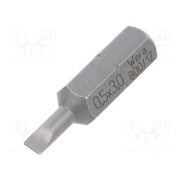 1 pcs x WERA - 5056200001 - Screwdriver bit, slot, 3,0x0,5mm, Overall len: 25mm