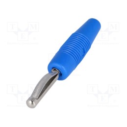 1 pcs x HIRSCHMANN T&M - VON 30 BL - Plug, 4mm banana, 30A, 60VDC, blue, non-insulated, 3mΩ, 2.5mm2, 51mm
