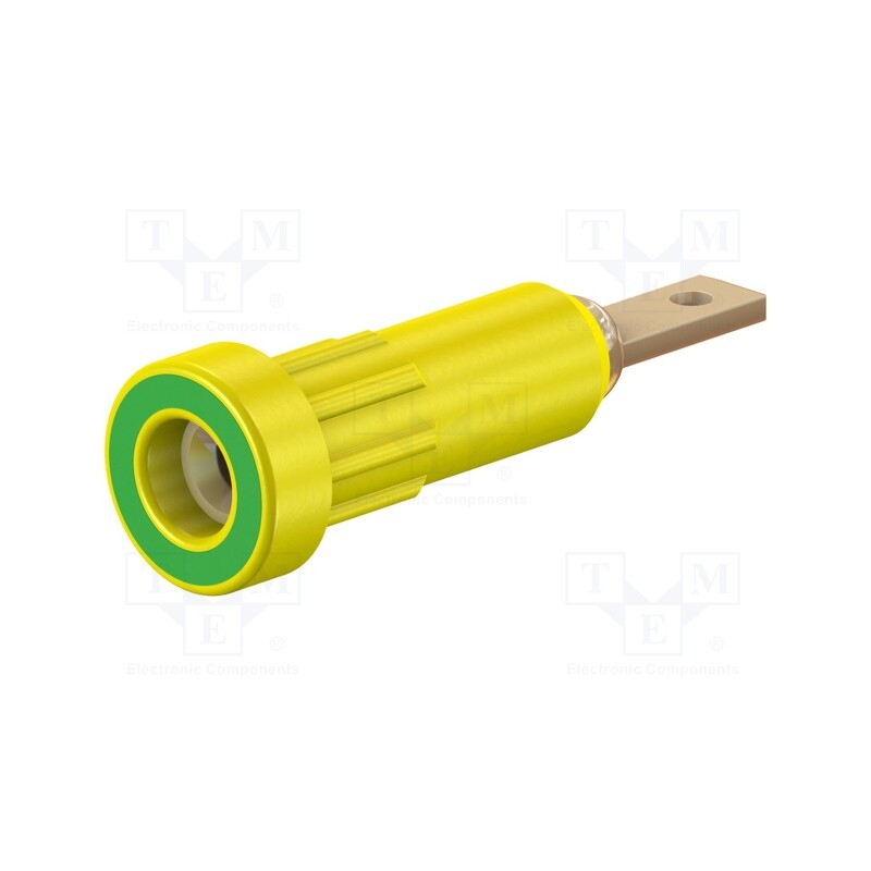 1 pcs x STu00c4UBLI - 23.1011-20 - Socket, 2mm banana, 10A, Overall len: 23mm, yellow-green, 60VDC