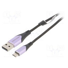1 pcs x VENTION - COAVF - Cable, USB 2.0, USB A plug,USB B micro plug, 1m, black, 480Mbps