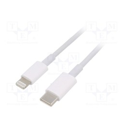 1 pcs x AKYGA - AK-USB-35 - Cable, USB 2.0, Apple Lightning plug,USB C plug, nickel plated