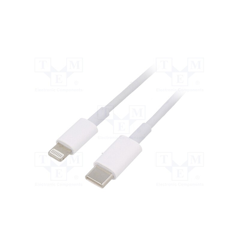 1 pcs x AKYGA - AK-USB-35 - Cable, USB 2.0, Apple Lightning plug,USB C plug, nickel plated