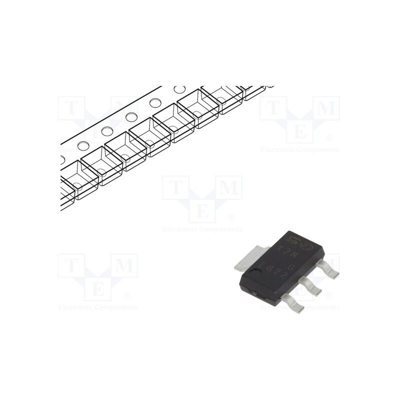 3 pcs x STMicroelectronics - X0202NN 5BA4 - Thyristor, 800V, Ifmax: 1.25A, 0.8A, Igt: 200uA, SOT223, SMD