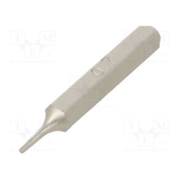 1 pcs x BETA - 12560021 - Screwdriver bit, hex key, HEX 0,7mm, Overall len: 27mm