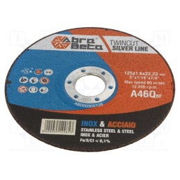 1 pcs x ABRA BETA - 300128 - Cutting wheel, Ø: 125mm, Øhole: 22.23mm, Disc thick: 1.6mm