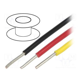 1 rol x ALPHA WIRE - 3050/1 YL005 - Wire, HookUp Wire, 24AWG, solid, Cu, PVC, yellow, 300V, 30.5m, 100ft