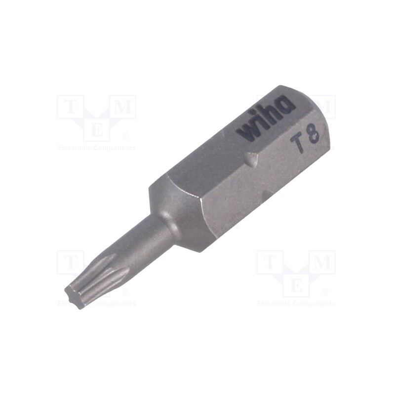 1 pcs x WIHA - 1714 - Screwdriver bit, Torx®, TX08, Overall len: 25mm, STANDARD