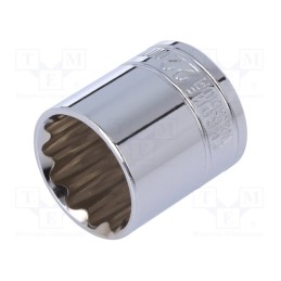 1 pcs x Workpro - W074146 - Socket, 12-angles,socket spanner, 3/8', Chrom-vanadium steel