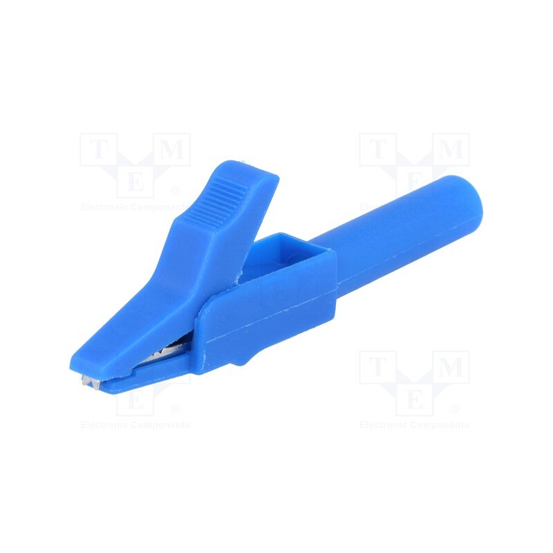 2 pcs x AXIOMET - AX-CR-4PM-BL - Crocodile clip, 15A, blue, Grip capac: max.12mm, Socket size: 4mm