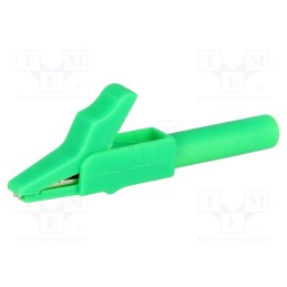 2 pcs x AXIOMET - AX-CR-4PM-G - Crocodile clip, 15A, green, Grip capac: max.12mm, Socket size: 4mm