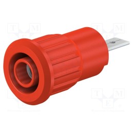 1 pcs x STu00c4UBLI - 23.3160-22 - Socket, 4mm banana, 24A, 1kV, Cutout: Ø12.2mm, red, nickel plated