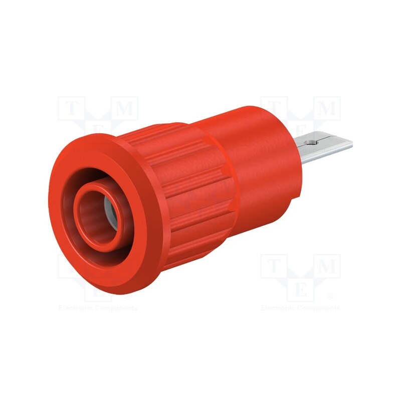 1 pcs x STu00c4UBLI - 23.3160-22 - Socket, 4mm banana, 24A, 1kV, Cutout: Ø12.2mm, red, nickel plated