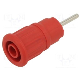 1 pcs x STu00c4UBLI - 49.7080-22 - Socket, 4mm banana, 24A, 1kV, L: 35.5mm, red, nickel plated