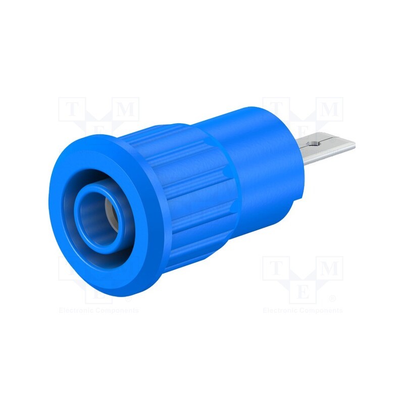 1 pcs x STu00c4UBLI - 23.3160-23 - Socket, 4mm banana, 24A, 1kV, Cutout: Ø12.2mm, blue, nickel plated