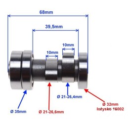 Camshaft quad atv kinroad kingway shineray
