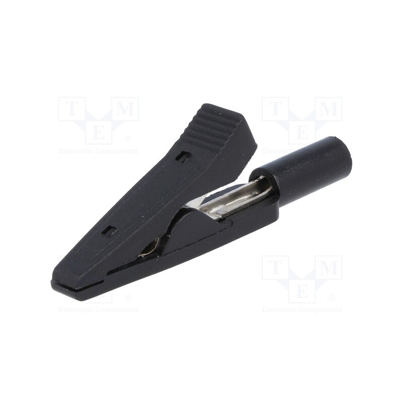 2 pcs x AXIOMET - AX-CR-2PM-B - Crocodile clip, 10A, 60VDC, black, Overall len: 41.5mm