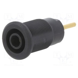 1 pcs x STu00c4UBLI - 23.7000-21 - Socket, 4mm banana, 24A, 1kV, black, gold-plated, on panel