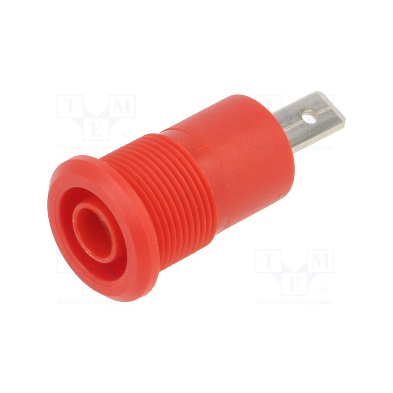 1 pcs x STu00c4UBLI - 23.3030-22 - Socket, 4mm banana, 24A, 1kV, red, nickel plated, on panel,screw