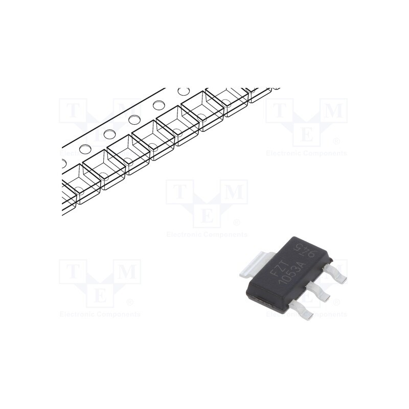 1 pcs x DIODES INCORPORATED - FZT1053ATA - Transistor: NPN, bipolar, 75V, 4.5A, 1.2W, SOT223